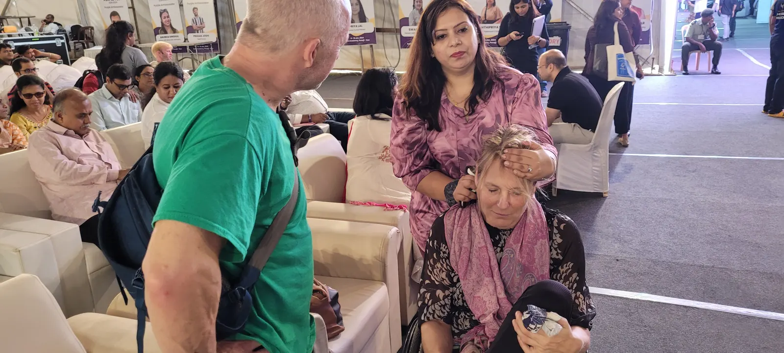 Treatment at an outreach camp